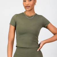 Olivia Fitted Tee - Olive