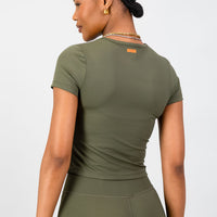 Olivia Fitted Tee - Olive