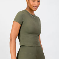 Olivia Fitted Tee - Olive