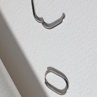 Thin Oval Hoops - Silver