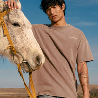 Chase The Horizon Cotton Tee - Brown