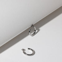 Minimalist Hoop Earrings - Silver