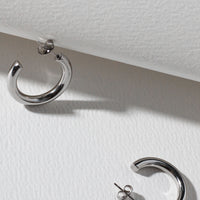 Minimalist Hoop Earrings - Silver