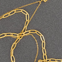 Stacked Necklace with Paperclip & Charm