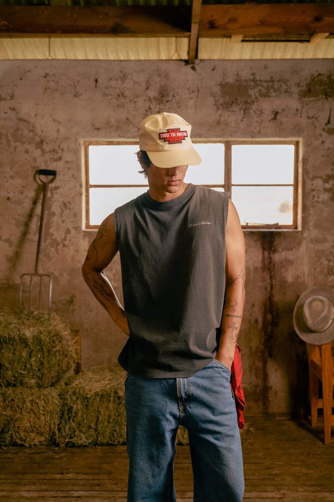 Chase The Horizon Cotton Tank - Black